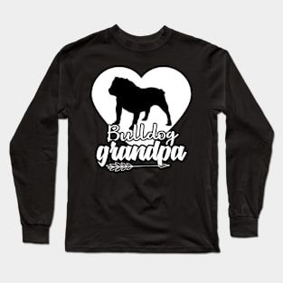 Proud Bulldog Grandpa Heart Arrow Father's Day Long Sleeve T-Shirt